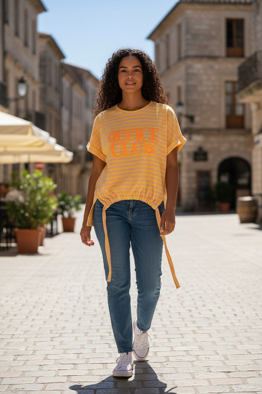 Shirt Streifenlook orange