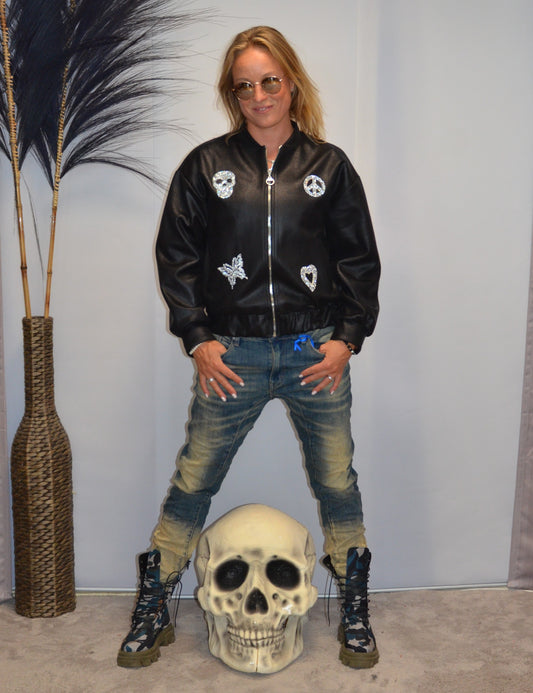 Skulljacke schwarz