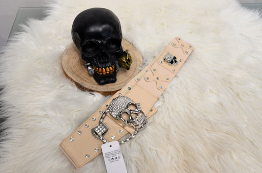 Skull Gürtel Andy beige
