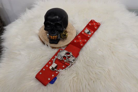 Skull Gürtel Andy rot