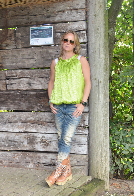 Binde blusen Top "Jenny " Farbe leo apfel