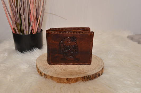Geldbörse Skull Leder