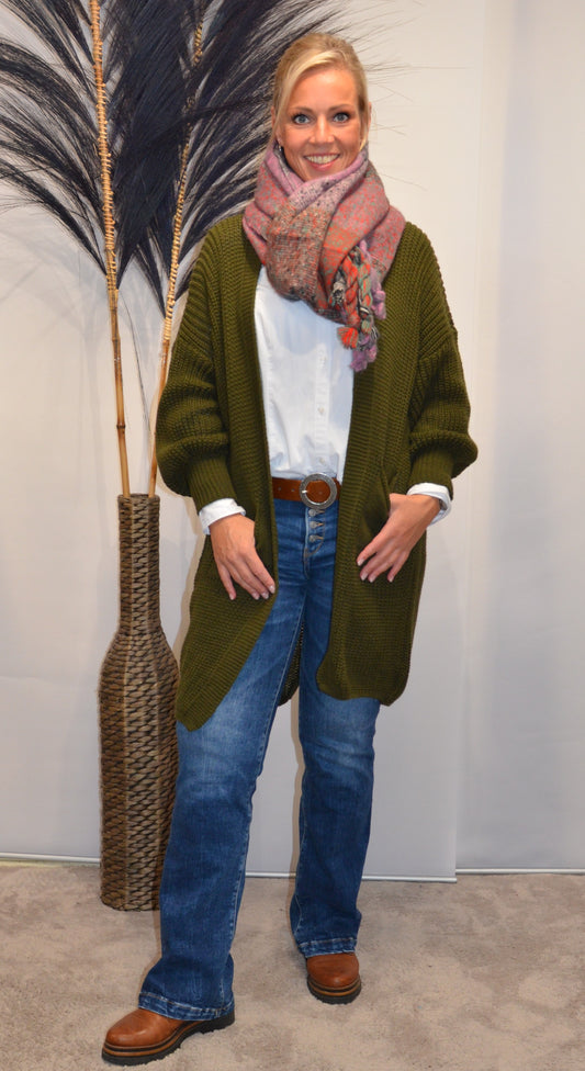 Stickjacke " Jane " olive