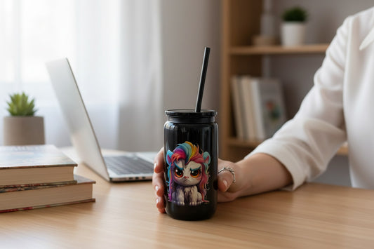 Süsser Trinkbecher mit Trinkhalm 500ml